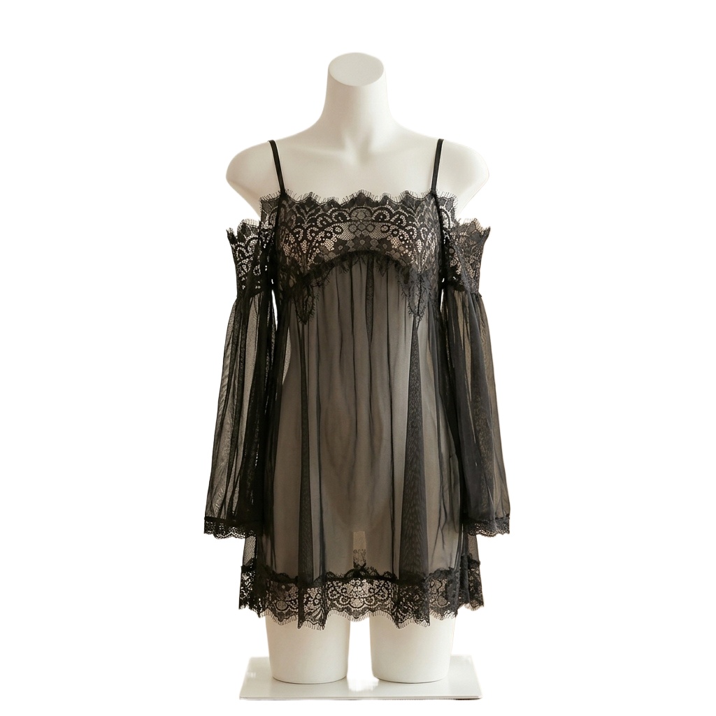 Zwarte babydoll-lingerie voor  - Babydoll Chemise Night recensie en prijs