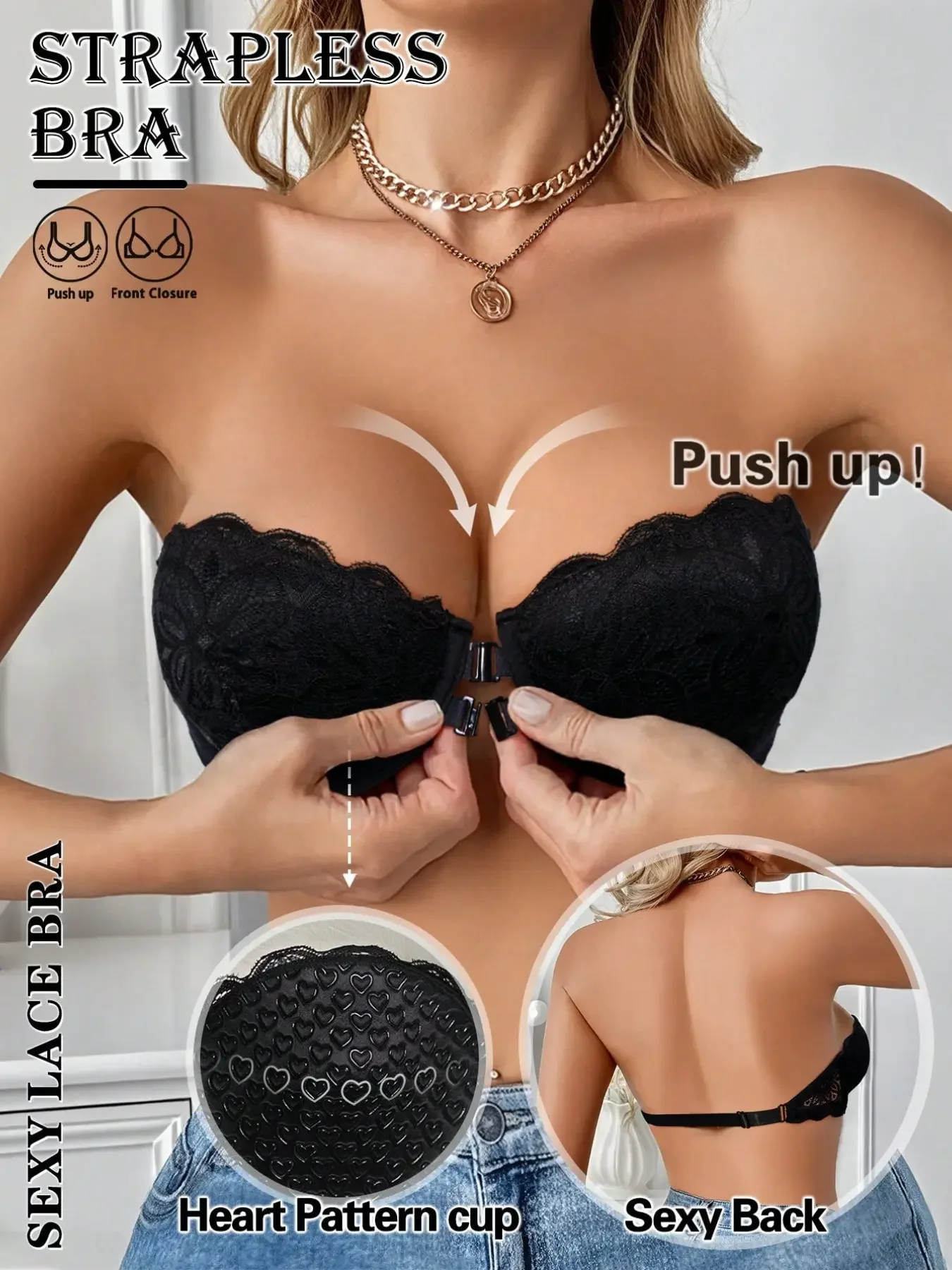 Sexy strapless push-up bh met  - Strapless Bra Backless recensie en prijs