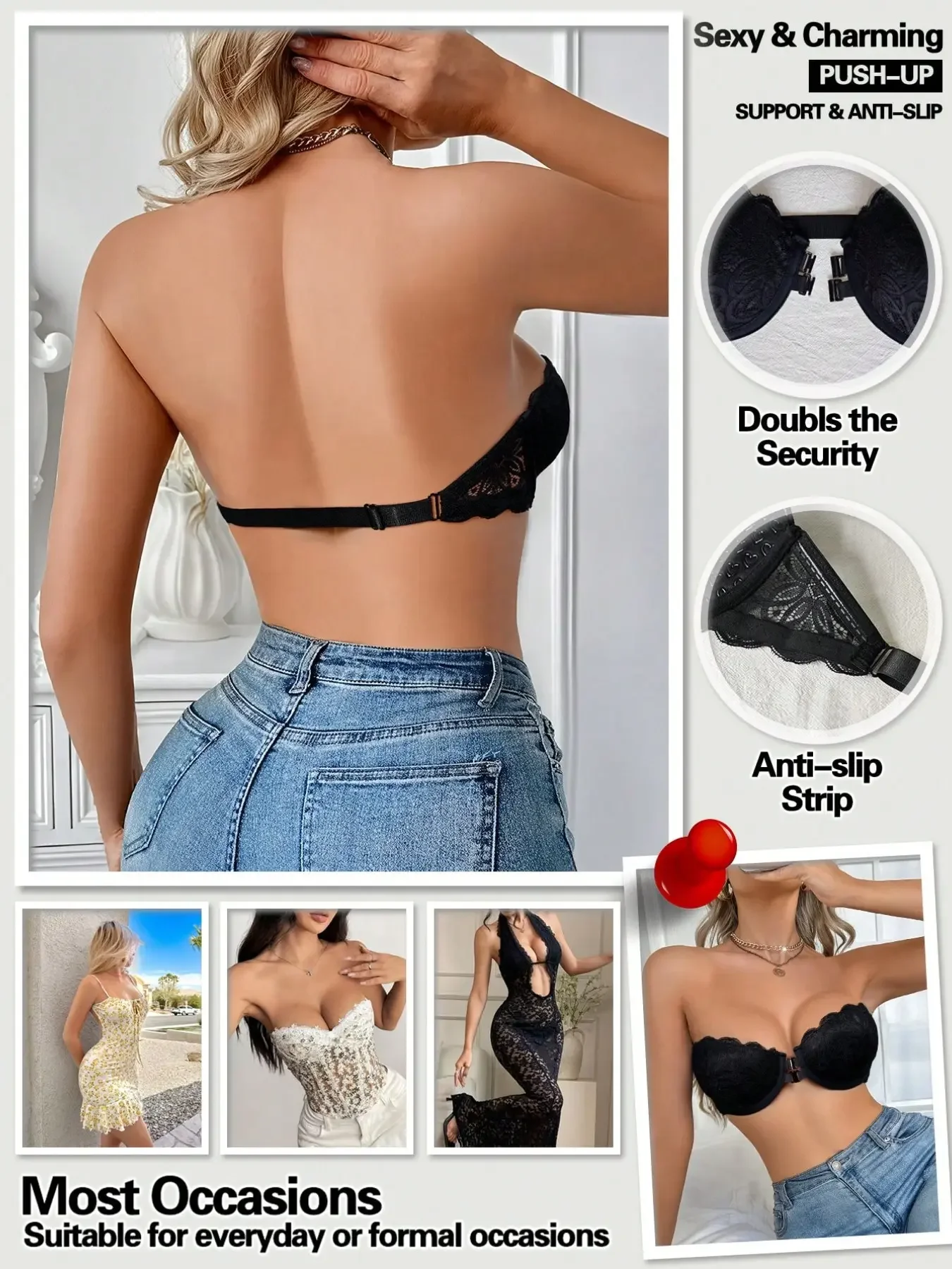 Sexy strapless push-up bh met  - Strapless Bra Backless recensie en prijs
